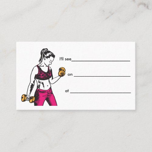 Female Personal Trainer Appointment Card