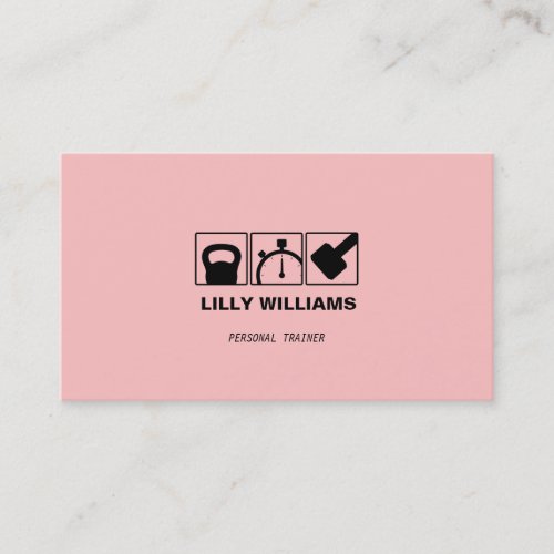 Female Personal Trainer Pink Fitness Business Card