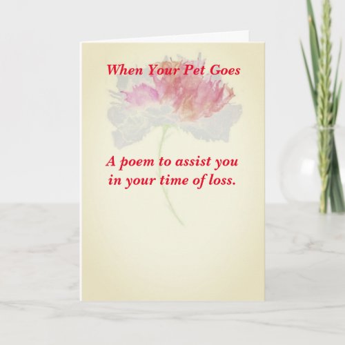 Female Pet Loss Folded Sympathy Card