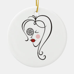 Female Photographer Ceramic Ornament