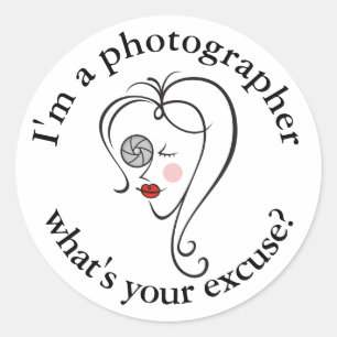 Female Photographer Classic Round Sticker