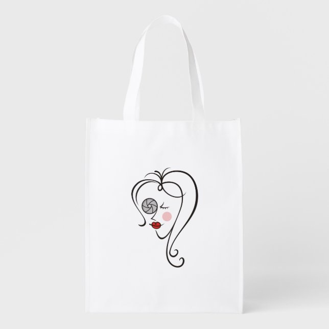 Female Photographer Grocery Bag (Front)