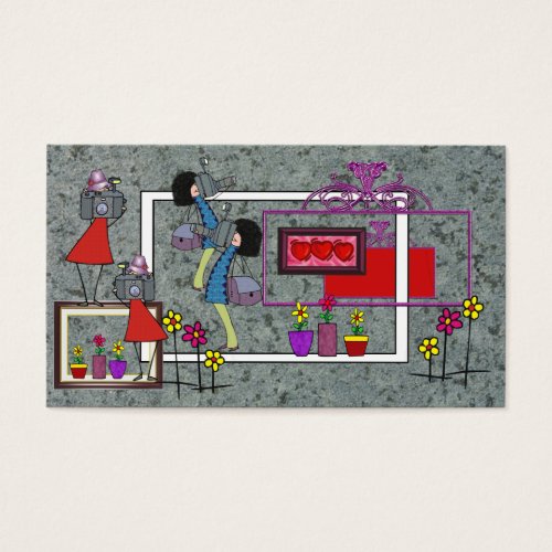 Female Photographer Illustration to play with Business Card Templates
