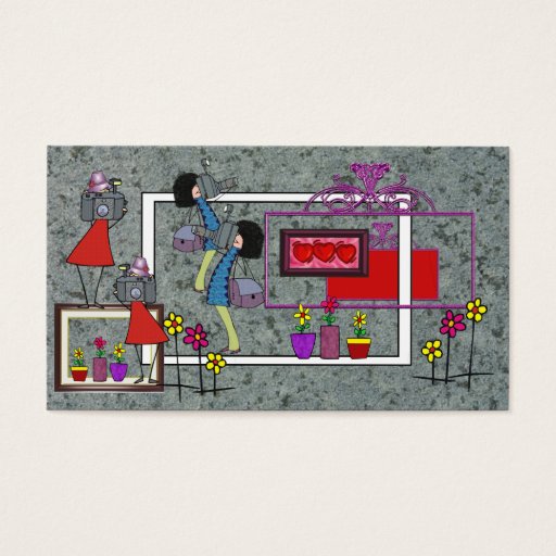 Customizable Female Photographer Illustration to play with Business Card Templates