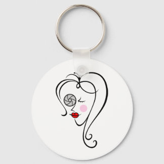 Female photographer keychain