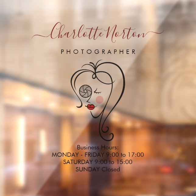 Female Photographer Window Cling (Sheet 2)