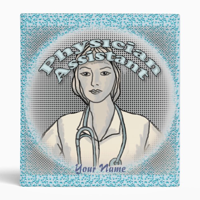 Female Physician Assistant 3 Ring Binder (Front)