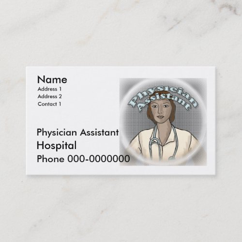 Female Physician Assistant Business Cards