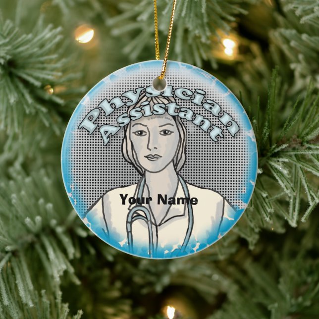 Female Physician Assistant Ceramic Ornament (Tree)