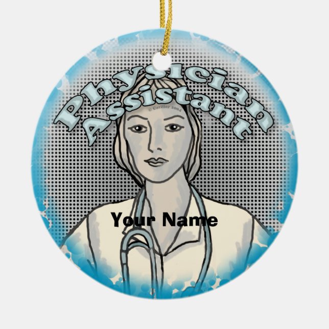 Female Physician Assistant Ceramic Ornament (Front)
