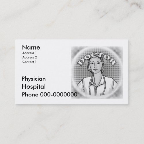 Female Physician Business Cards