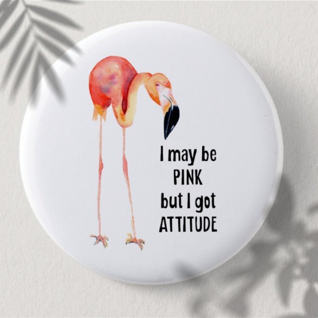 Female Pink Flamingo with Attitude Button (Creator Uploaded)