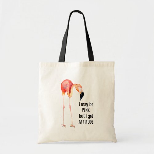 Female Pink Flamingo with Attitude Tote Bag