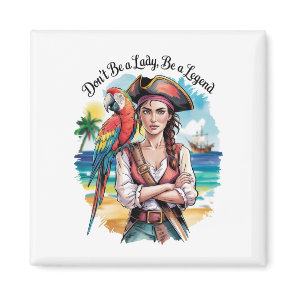 Female Pirate Buccaneer Beauty On Deck Magnet