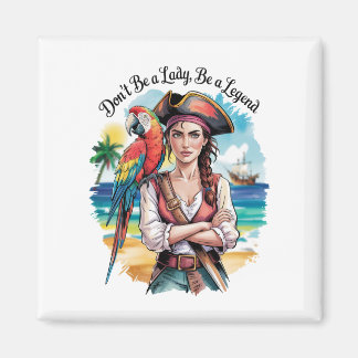 Female Pirate Buccaneer Beauty On Deck Magnet