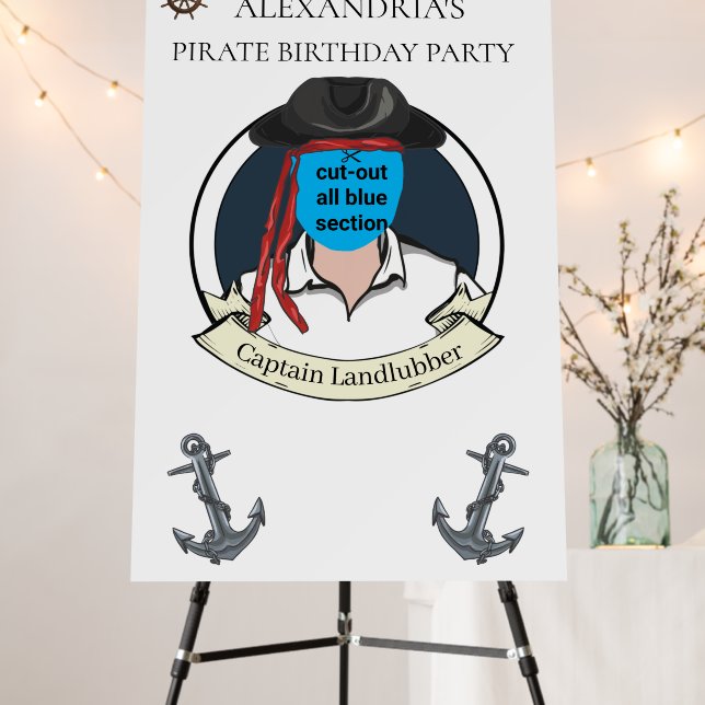 Female Pirate Sturdy Photo Booth Cut-out Backdrop Foam Board (In Situ (Stand))