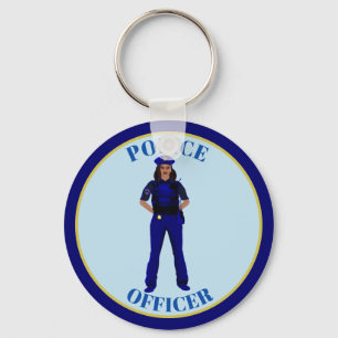 Female Police Officer Keychain