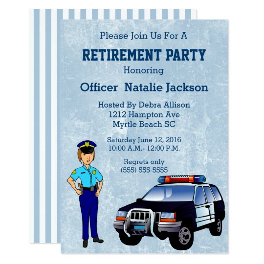 Female Police Officer Retirement Party Invitation | Zazzle.com
