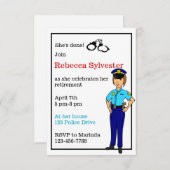 Female Police Officer Retirement Party Invitation (Front/Back)