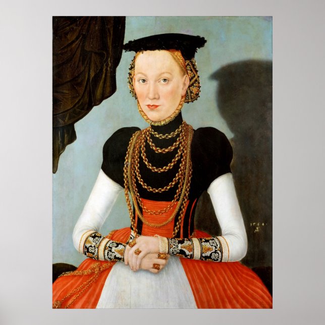Female Portrait - Cranach the Younger - c1564 Poster (Front)