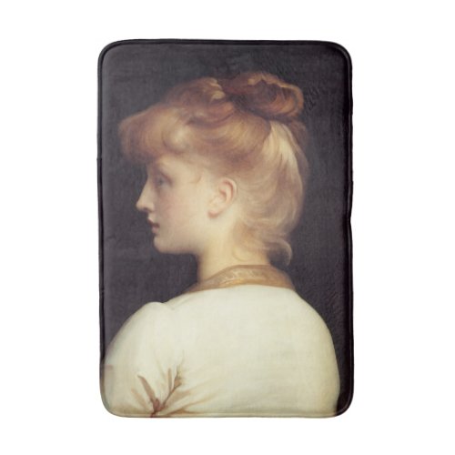 Female Portrait From Behind by Frederic Leighton Bath Mat