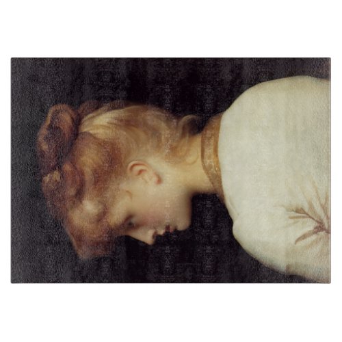 Female Portrait From Behind by Frederic Leighton Cutting Board