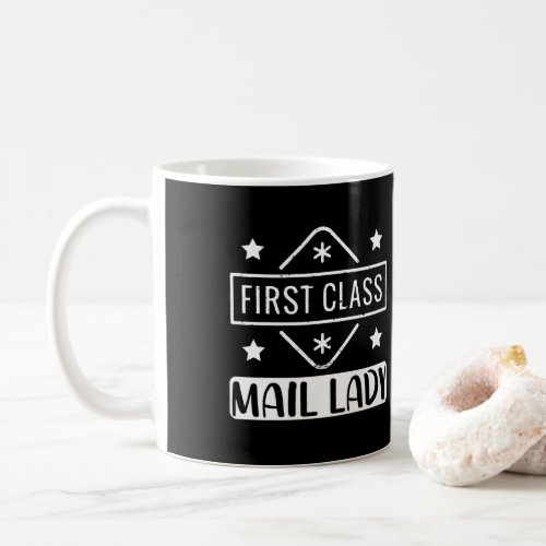 Female Postal Worker First Class Mail Lady Coffee Mug