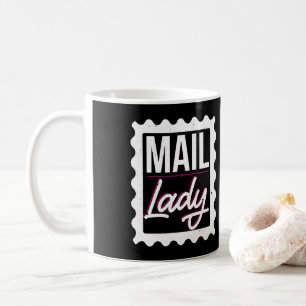 Female Postal Worker Mail Lady Stamp Coffee Mug