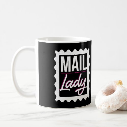 Female Postal Worker Mail Lady Stamp Coffee Mug