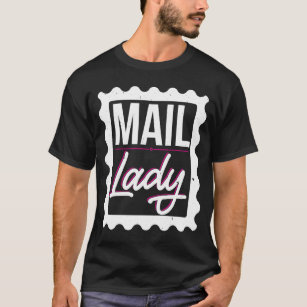 Female Postal Worker Mail Lady Stamp T-Shirt