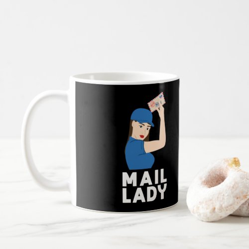 Female Postal Worker Mail Lady Strong Women Coffee Mug