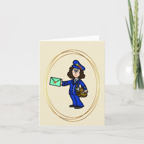 Female Postal Worker Thank You Card