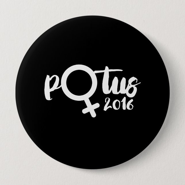FEMALE POTUS 2016 - Calligraphy Poster -- Election Button (Front)