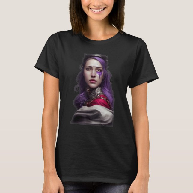 Female Princess Scar On Left Side Of Face Red Coat T-Shirt (Front)