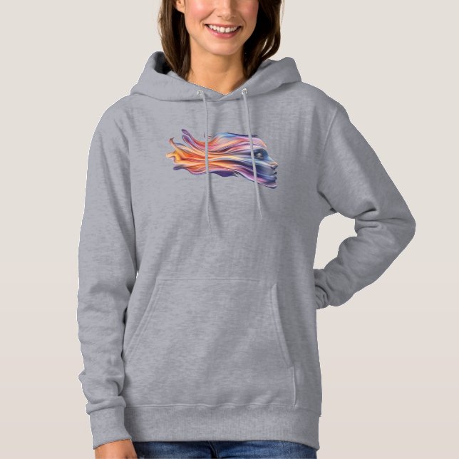 Female Profile in Cosmic Colors Hoodie (Front)