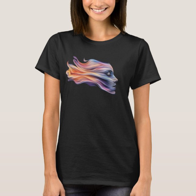 Female Profile in Cosmic Colors Tshirt (Front)