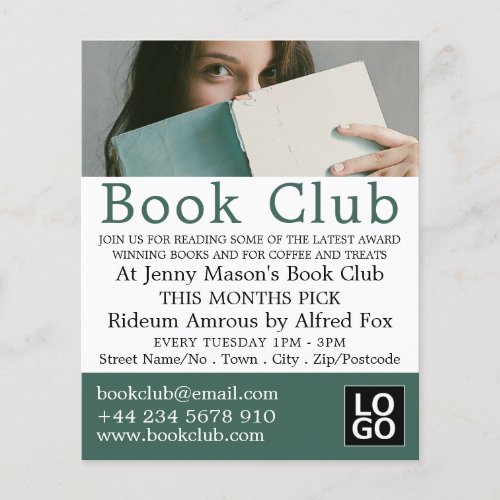 Female Reader Book Club Advertising Flyer