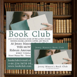 Female Reader, Book Club Business Card