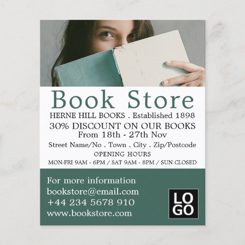 Female Reader Book Store Advertising Flyer