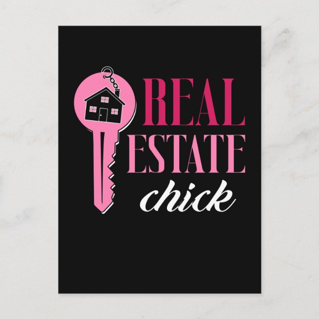 Female Real Estate Agent Funny Estate Broker Postcard (Front)