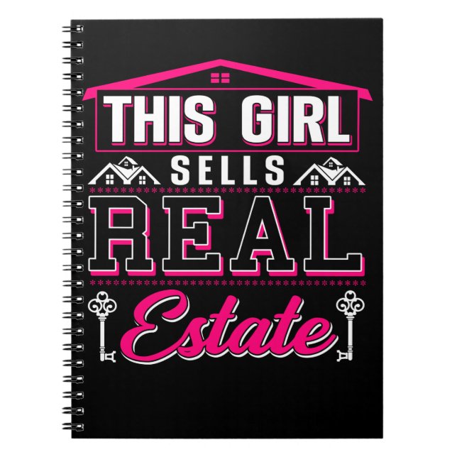 Female Real Estate Agent Investor Property Broker Notebook (Front)