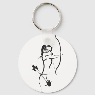 Female Recurve Archer Keychain