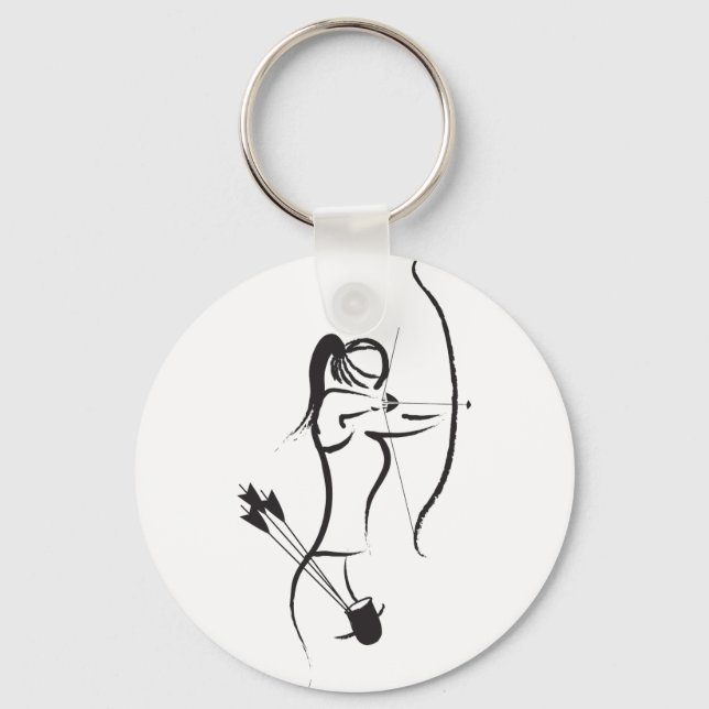 Female Recurve Archer Keychain (Front)