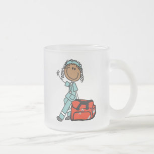 Female Respiratory Therapist or EMT Frosted Glass Coffee Mug