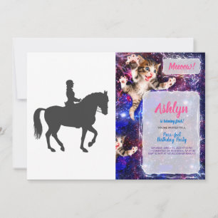 female riding horse - Choose background color Invitation