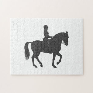 female riding horse - Choose background color Jigsaw Puzzle