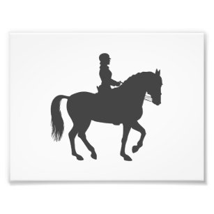 female riding horse  - Choose background color Photo Print