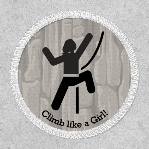 Female Rock Climber Design Round Patch