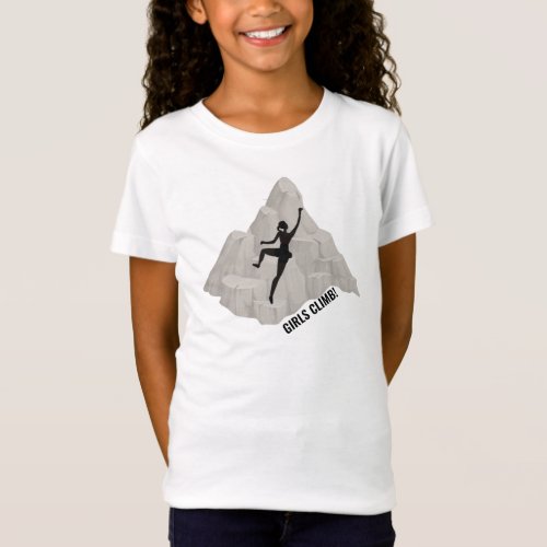 Female Rock Climber Design T_Shirt