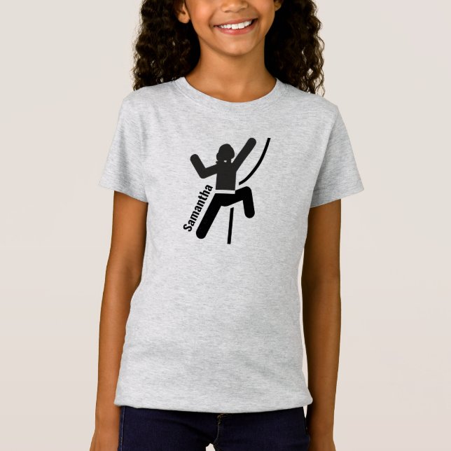 Female Rock Climber Design T-Shirt (Front)